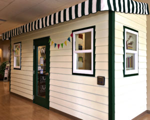 The outside of Epilogue Bookstore located inside Samuels Library